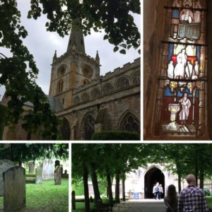 Collage of images of Holy Trinity Church, Sratford-Upon-Avon. 7 Stratford-Upon-Avon Tips for Bard Approved Family Activities.