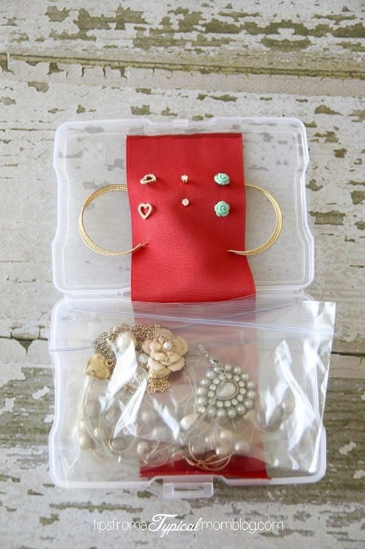 image of how to pack jewelry from Tips from a Typical Mom