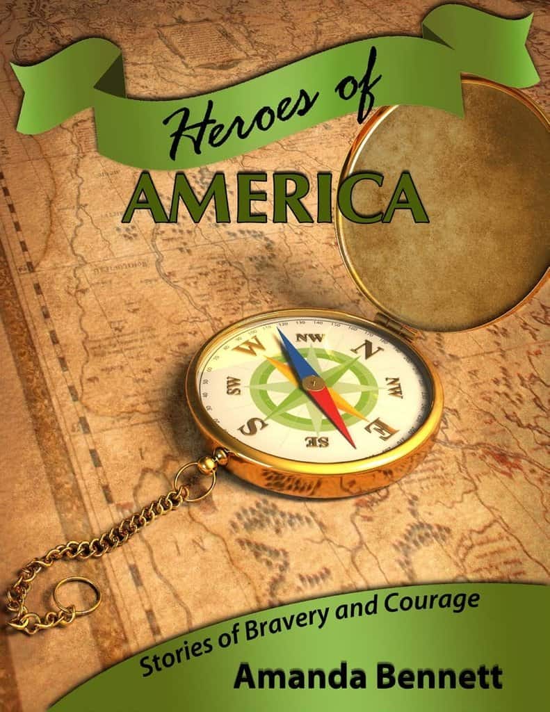 image of compass with text overlay. Heroes of America available at www.CaptivatingCompass.com
