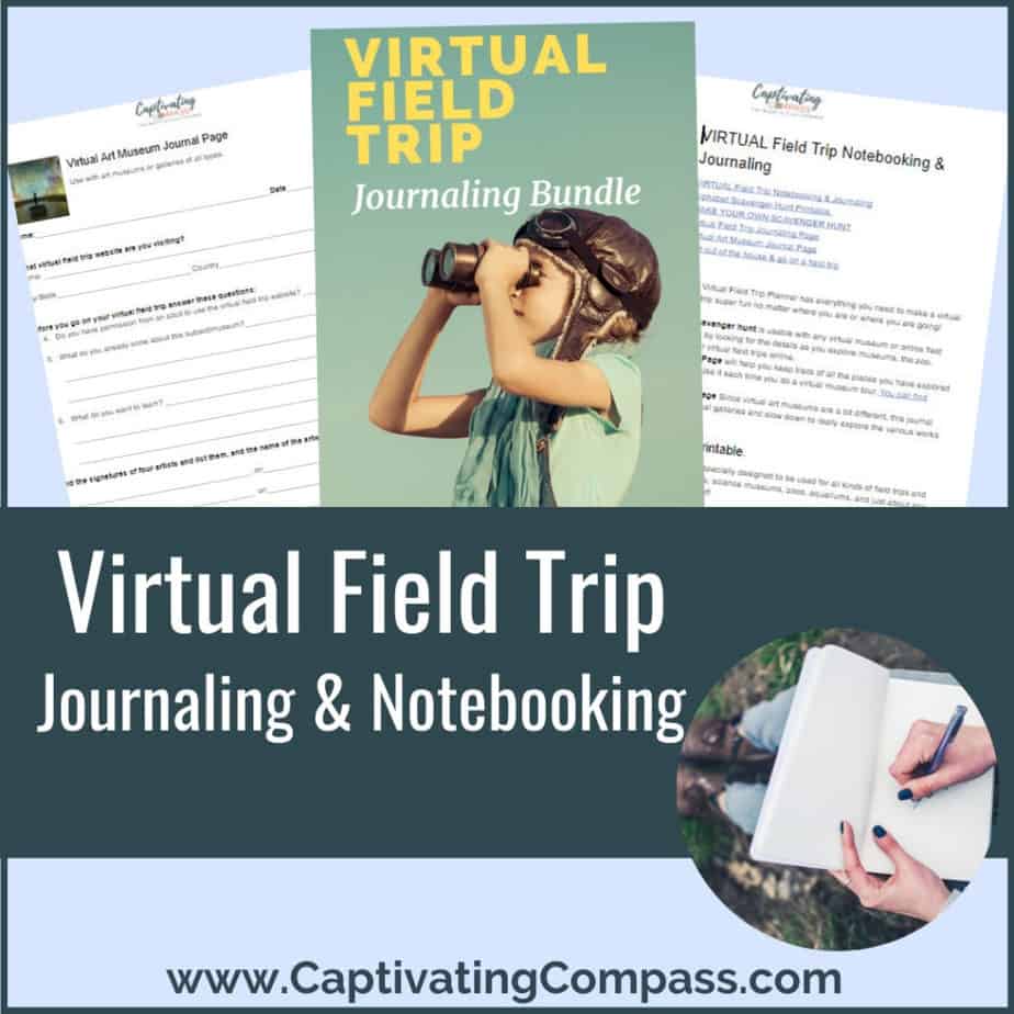 image of Virtual Field Trip Journaling & notebooking Pack oavailable at www.captivatingcompass.com