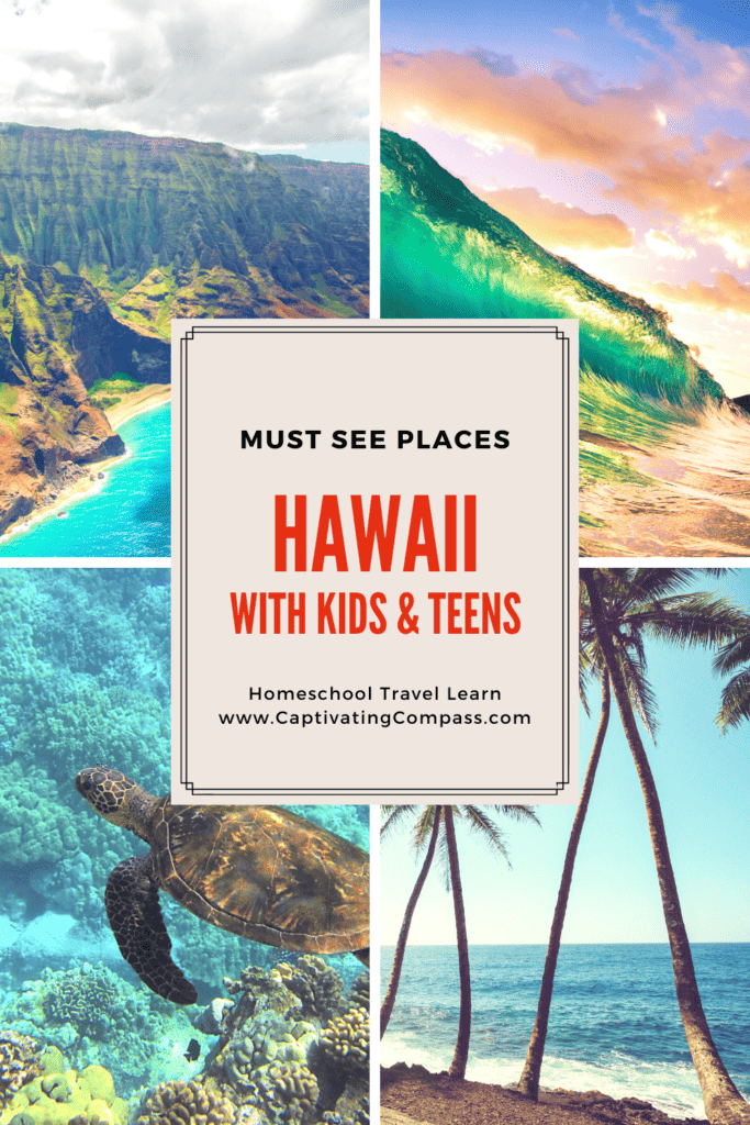 collage image of must see places in Hawaii for families from CaptivatingCompass.com