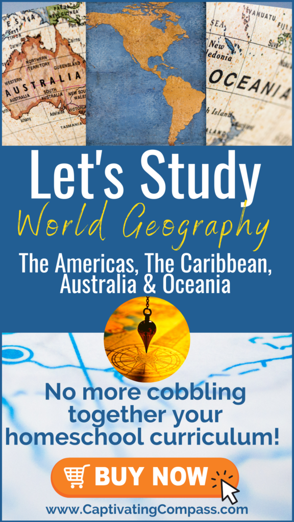 No more cobbling your World Geography curriculum together and hoping it works! Everything you need is included in the Let's Study The Americas, the Caribbean, Australia & Oceania Bundle! 9 weeks of World Geography at your fingertips. Buy now fromCaptivatingCompass.com