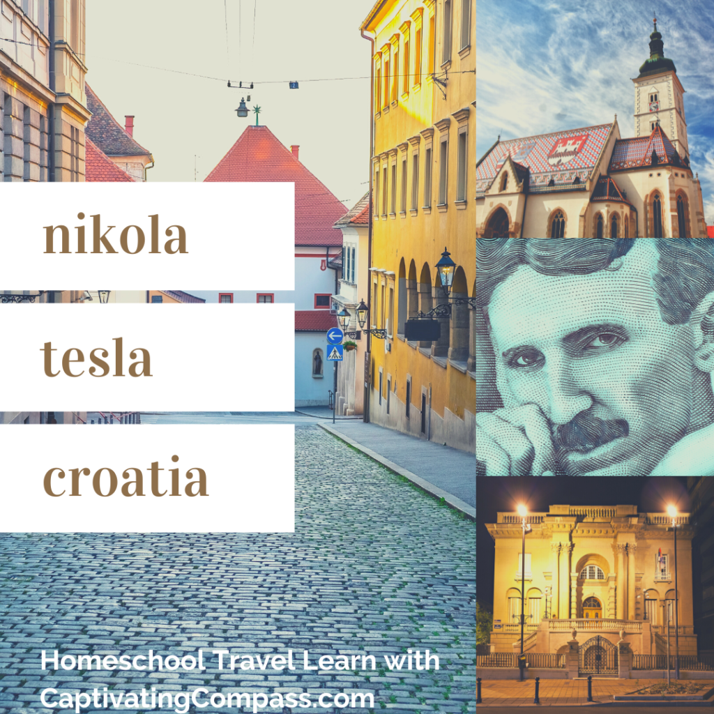 image of Nikola Tesla with text overlay. #ScienceGeek, Nicola Tesla unit study. Get amped science in your homeschool with the amazing story and facts for kids about Nikola Tesla - inventor!  at www.captivatingcompass.com