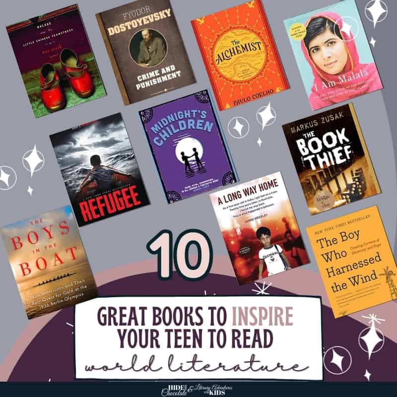 image of 10 great books to inspire yor rteen. An adventure of self-discovery, learning, and entertainment with this epic 10th-grade reading list, including your favorite classics at CaptivatingCompass.com